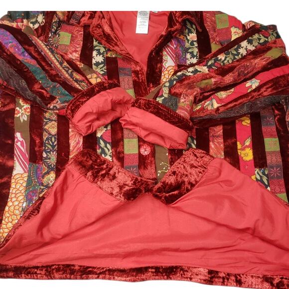 Coldwater Creek Red Paisley Blazer Plus Size 1X Vintage Boho Festival Heritage - Picture 3 of 11